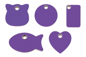 Purple Plastic Engraved Cat Tags by Red Dingo